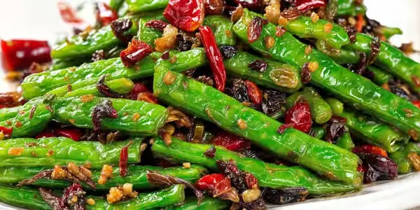Dry Spicy String Bean at Mei's Foodie Hub Asian Restaurant in Andrews